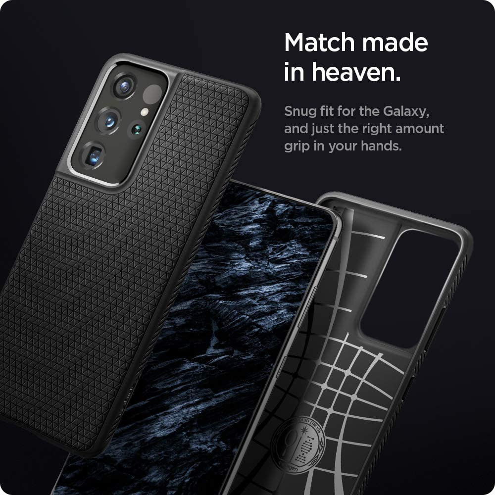 Spigen Liquid Air Samsung Galaxy S21 Ultra Hoesje Zwart afbeelding 7
