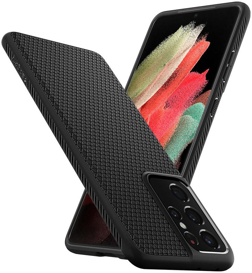 Spigen Liquid Air Samsung Galaxy S21 Ultra Hoesje Zwart afbeelding 3