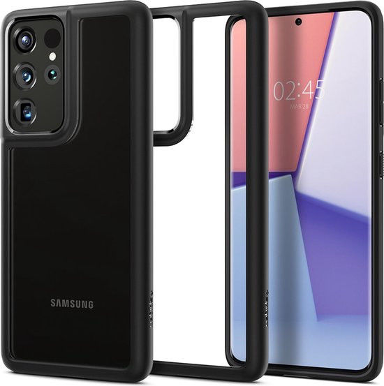 Spigen Ultra Hybrid Samsung Galaxy S21 Ultra Hoesje Zwart afbeelding 1