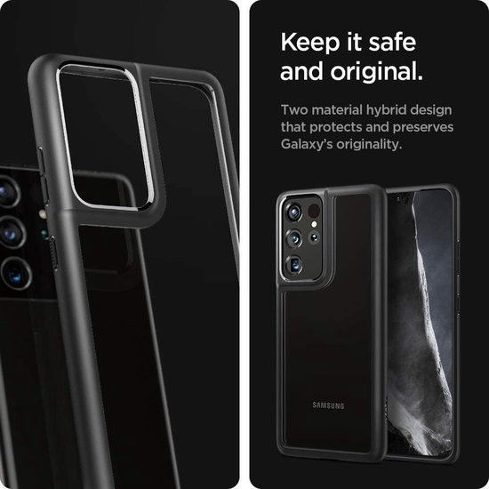 Spigen Ultra Hybrid Samsung Galaxy S21 Ultra Hoesje Zwart afbeelding 4