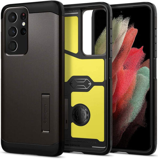 Spigen Tough Armor Samsung Galaxy S21 Ultra Hoesje Gunmetal afbeelding 1