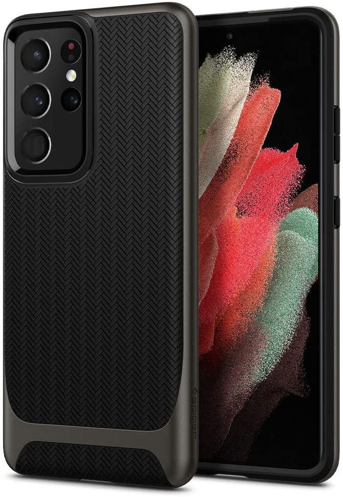 Spigen Neo Hybrid Samsung Galaxy S21 Ultra Hoesje Gunmetal afbeelding 1
