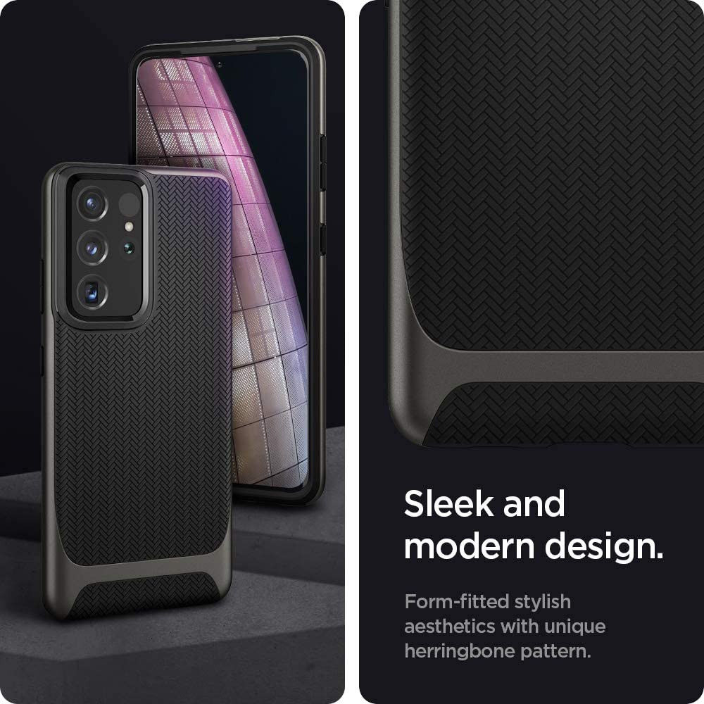 Spigen Neo Hybrid Samsung Galaxy S21 Ultra Hoesje Gunmetal afbeelding 8