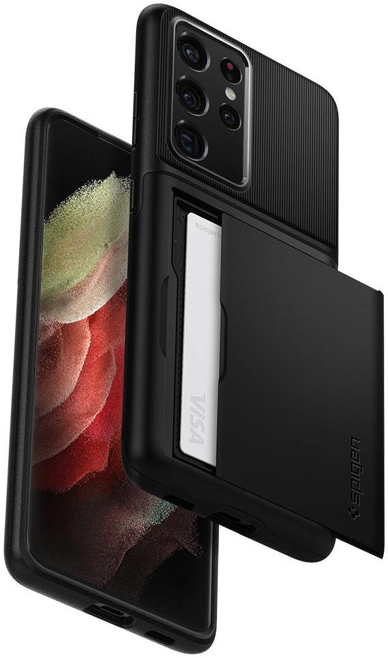 Spigen Slim Armor CS Samsung Galaxy S21 Ultra Hoesje Zwart afbeelding 3