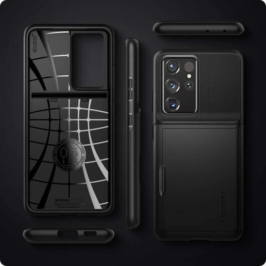 Spigen Slim Armor CS Samsung Galaxy S21 Ultra Hoesje Zwart afbeelding 5