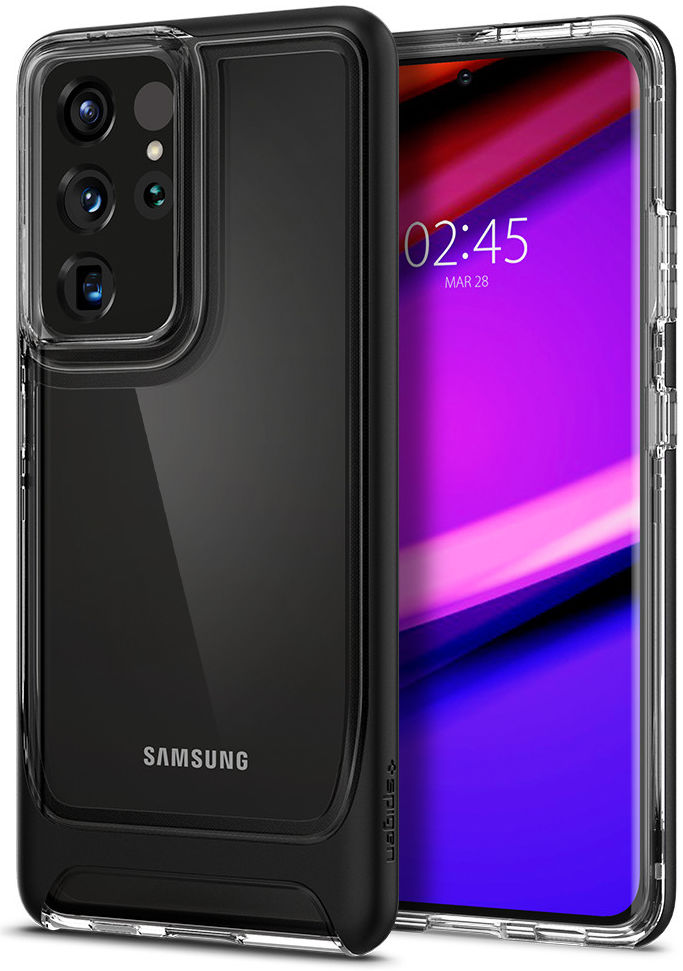 Spigen Neo Hybrid Crystal Samsung Galaxy S21 Ultra Hoesje Zwart afbeelding 2