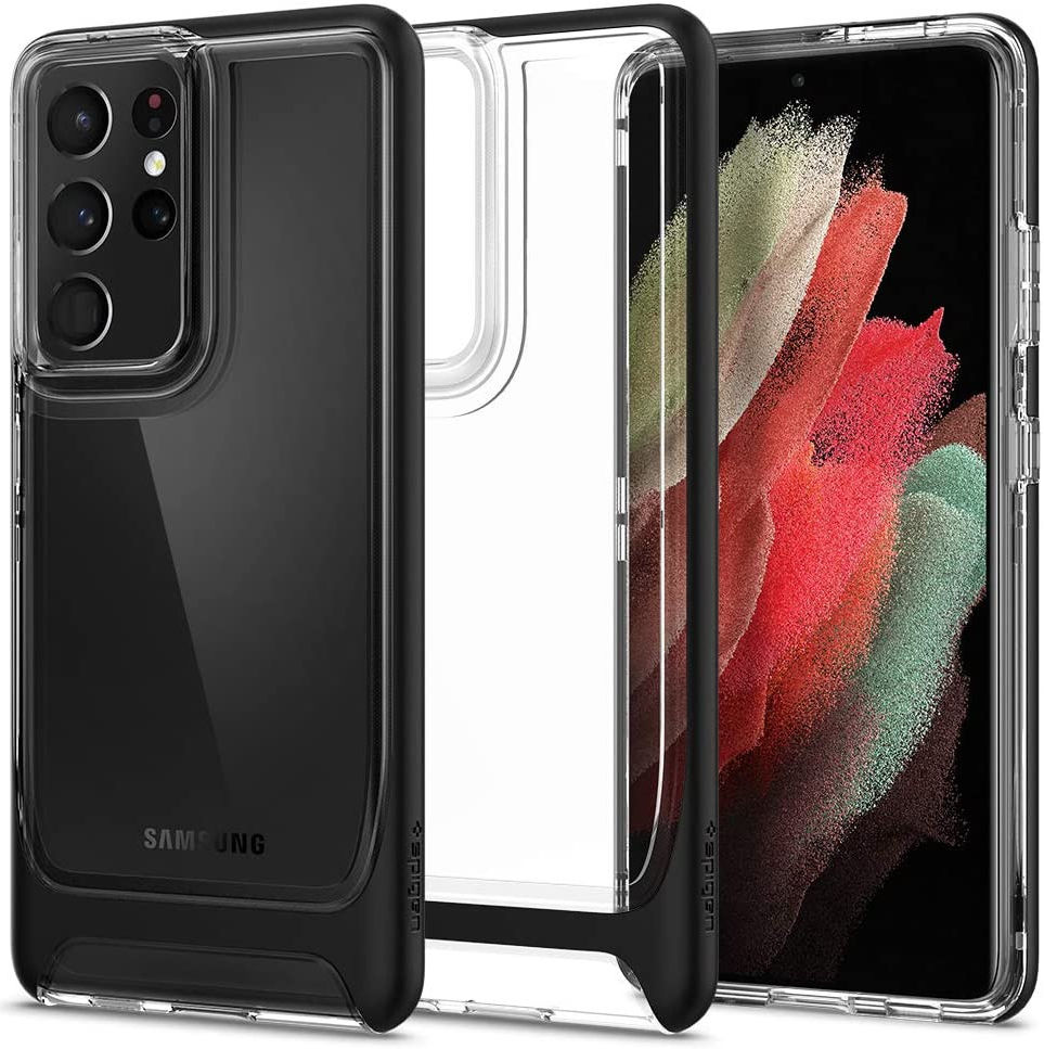 Spigen Neo Hybrid Crystal Samsung Galaxy S21 Ultra Hoesje Zwart afbeelding 1