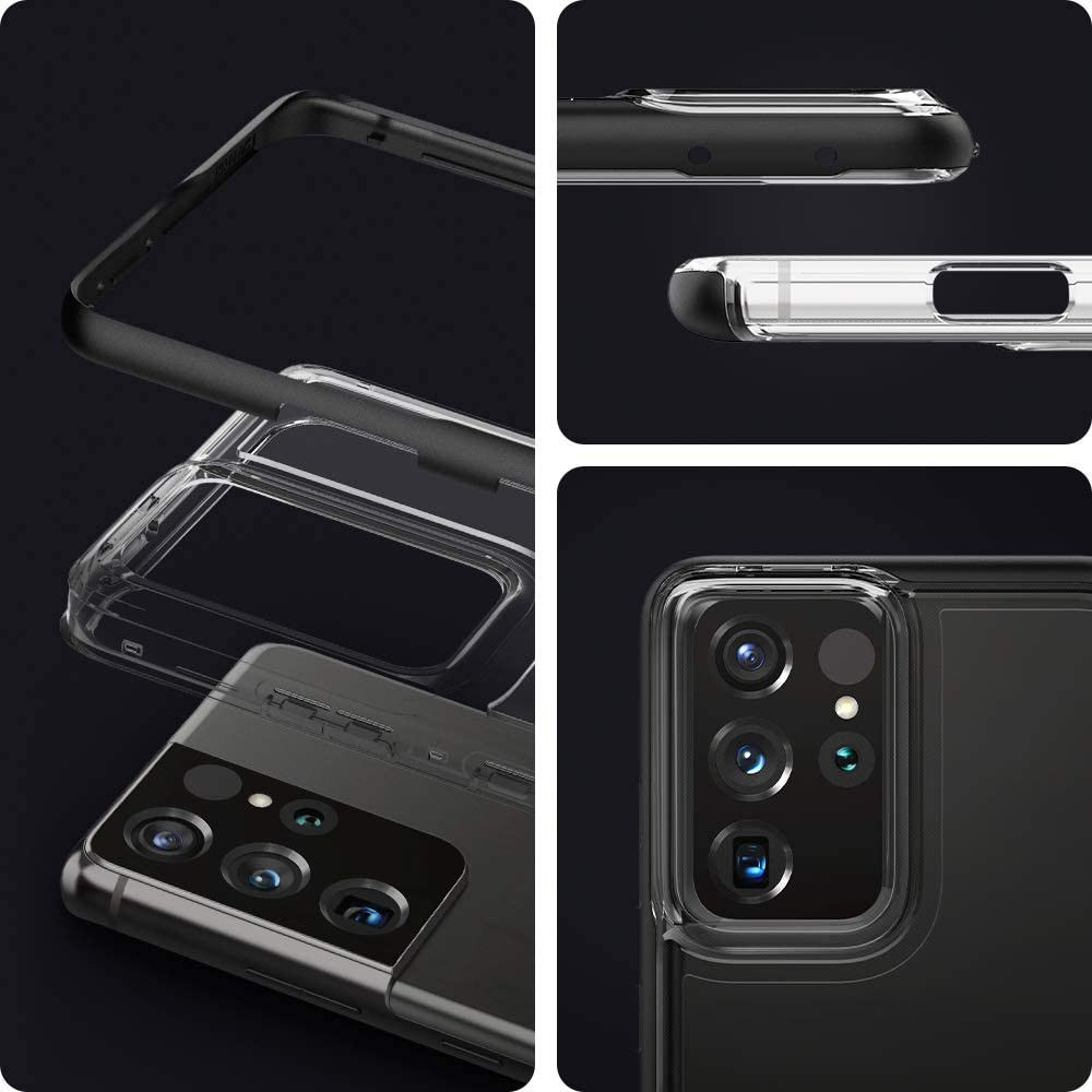 Spigen Neo Hybrid Crystal Samsung Galaxy S21 Ultra Hoesje Zwart afbeelding 4