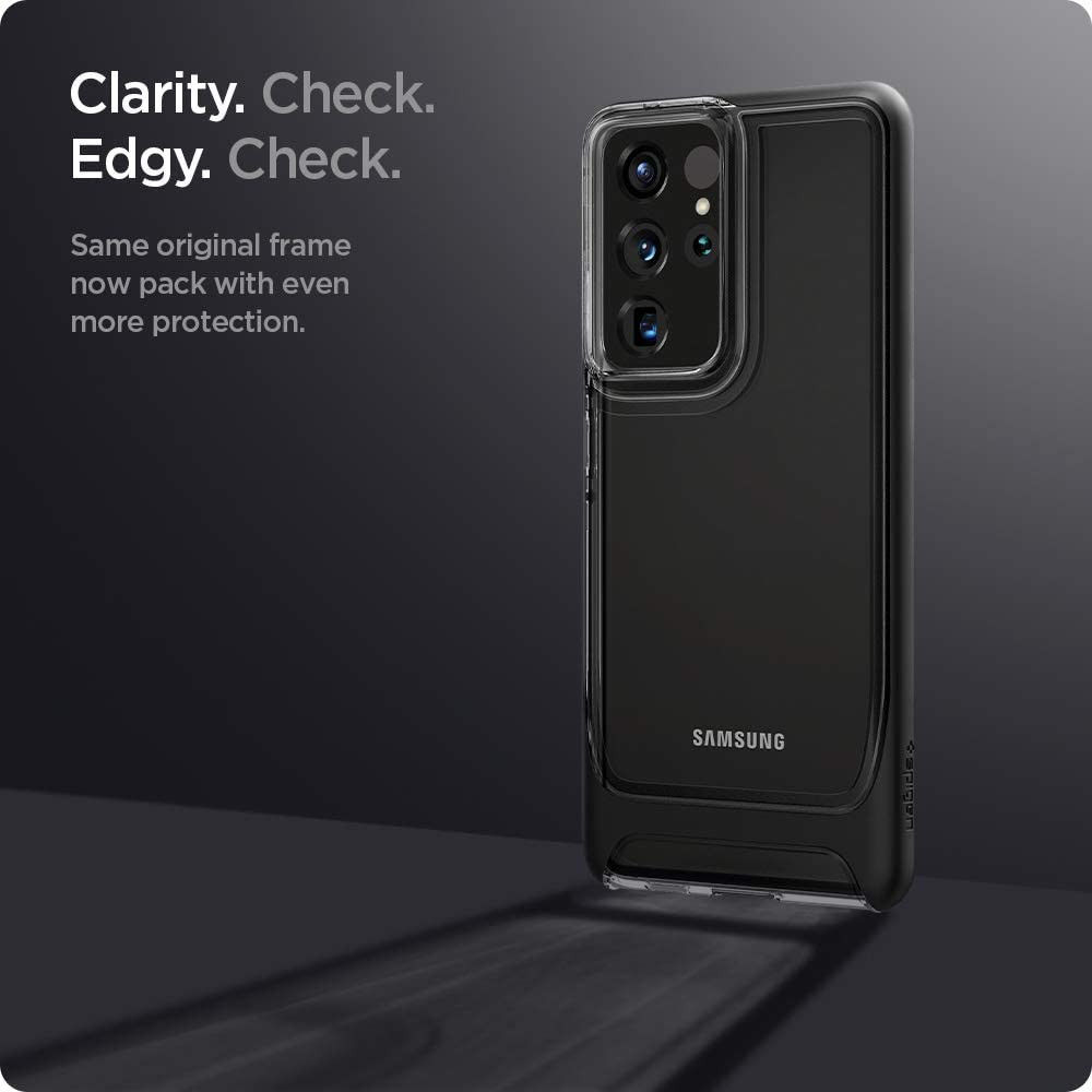 Spigen Neo Hybrid Crystal Samsung Galaxy S21 Ultra Hoesje Zwart afbeelding 5
