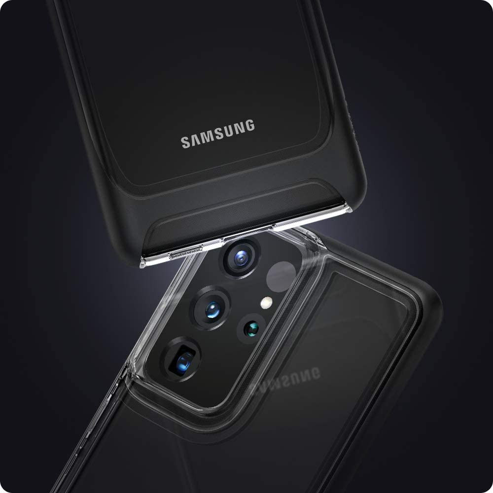 Spigen Neo Hybrid Crystal Samsung Galaxy S21 Ultra Hoesje Zwart afbeelding 6