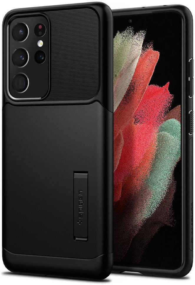 Spigen Slim Armor Samsung Galaxy S21 Ultra Hoesje Zwart afbeelding 1