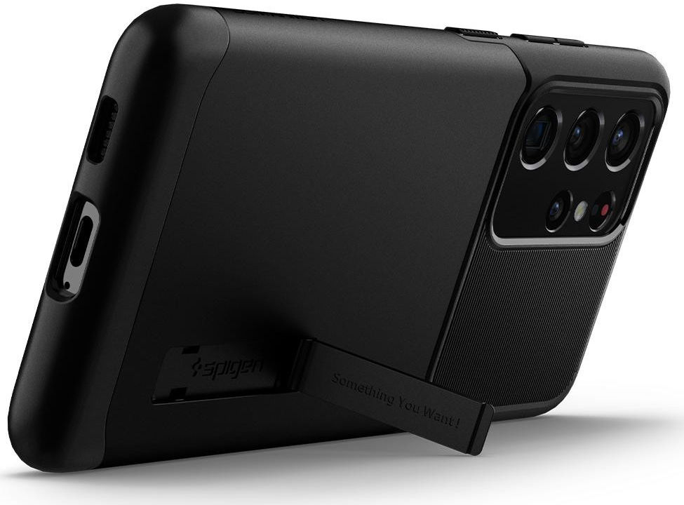 Spigen Slim Armor Samsung Galaxy S21 Ultra Hoesje Zwart afbeelding 3