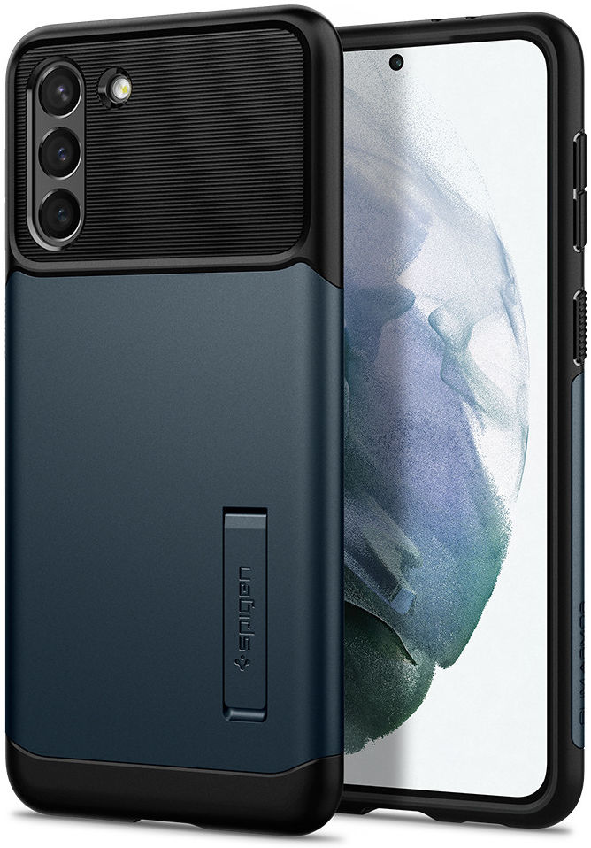 Spigen Slim Armor Samsung Galaxy S21 Hoesje Metal Slate afbeelding 1