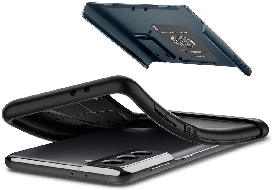 Spigen Slim Armor Samsung Galaxy S21 Hoesje Metal Slate afbeelding 3