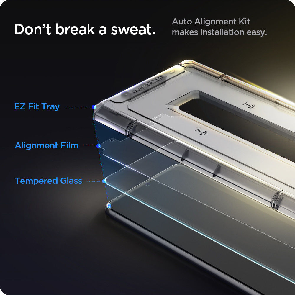Spigen EZ Fit Glas.tR Samsung Galaxy S21 Plus Screenprotector (2-Pack) afbeelding 4