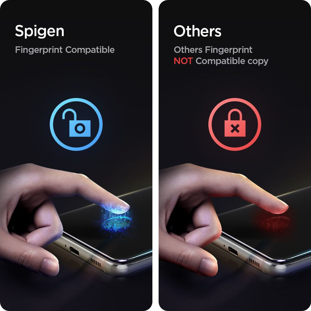 Spigen Glas.tR Platinum HD Samsung S21 Ultra Screen Protector (2-Pack) afbeelding 4