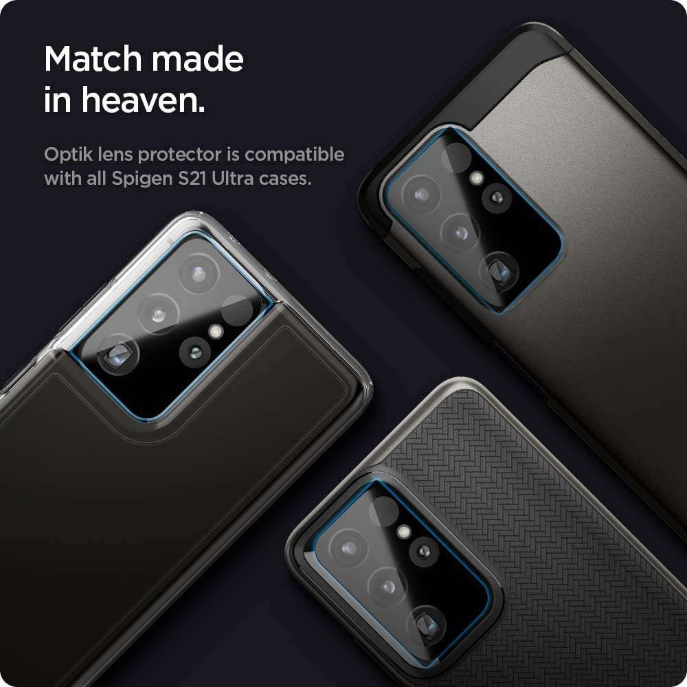 Spigen Optik Samsung Galaxy S21 Ultra Camera Lens Protector (2-Pack) afbeelding 6