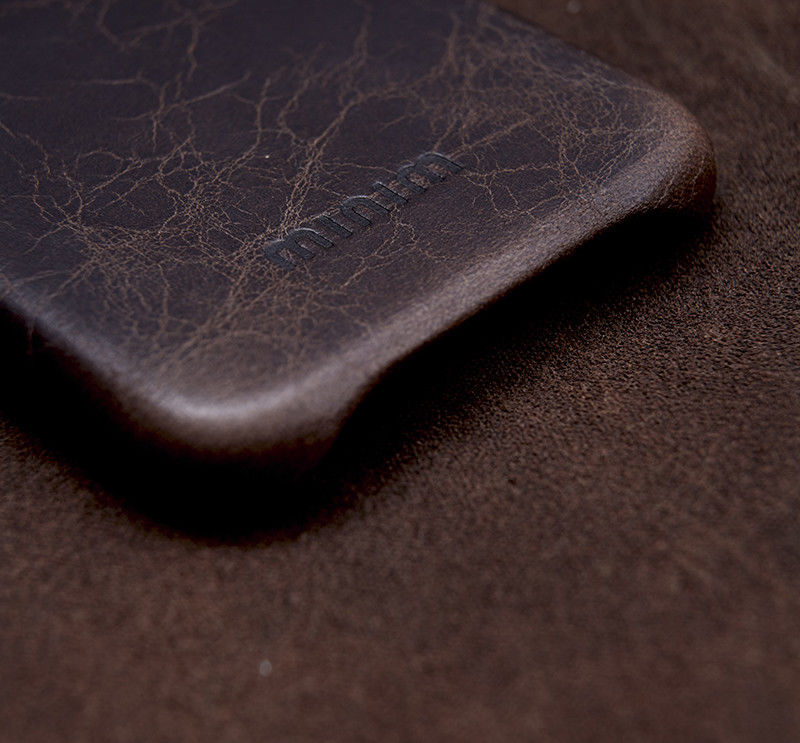 Minim Apple iPhone 12 Mini Hoesje Back Cover Echt Leer Zwart afbeelding 5