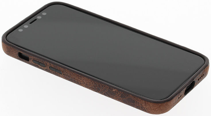 Minim Apple iPhone 12 Mini Hoesje Back Cover Echt Leer Bruin afbeelding 9