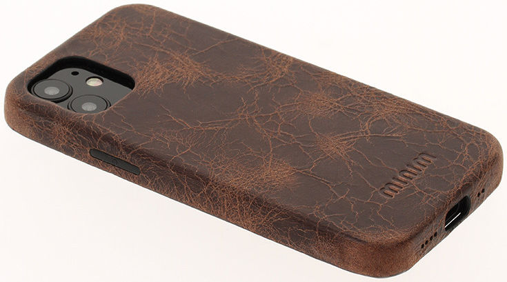 Minim Apple iPhone 12 Mini Hoesje Back Cover Echt Leer Bruin afbeelding 10