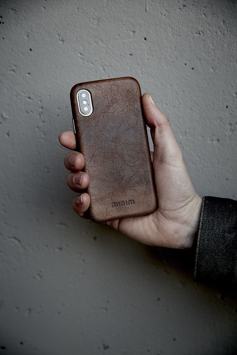 Minim Apple iPhone 12 Mini Hoesje Back Cover Echt Leer Bruin afbeelding 3