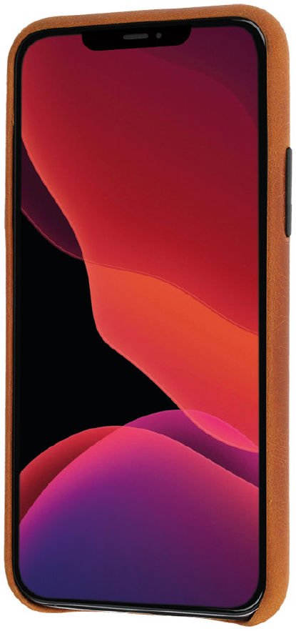 Minim Apple iPhone 12 / 12 Pro Hoesje Back Cover Echt Leer Cognac afbeelding 2