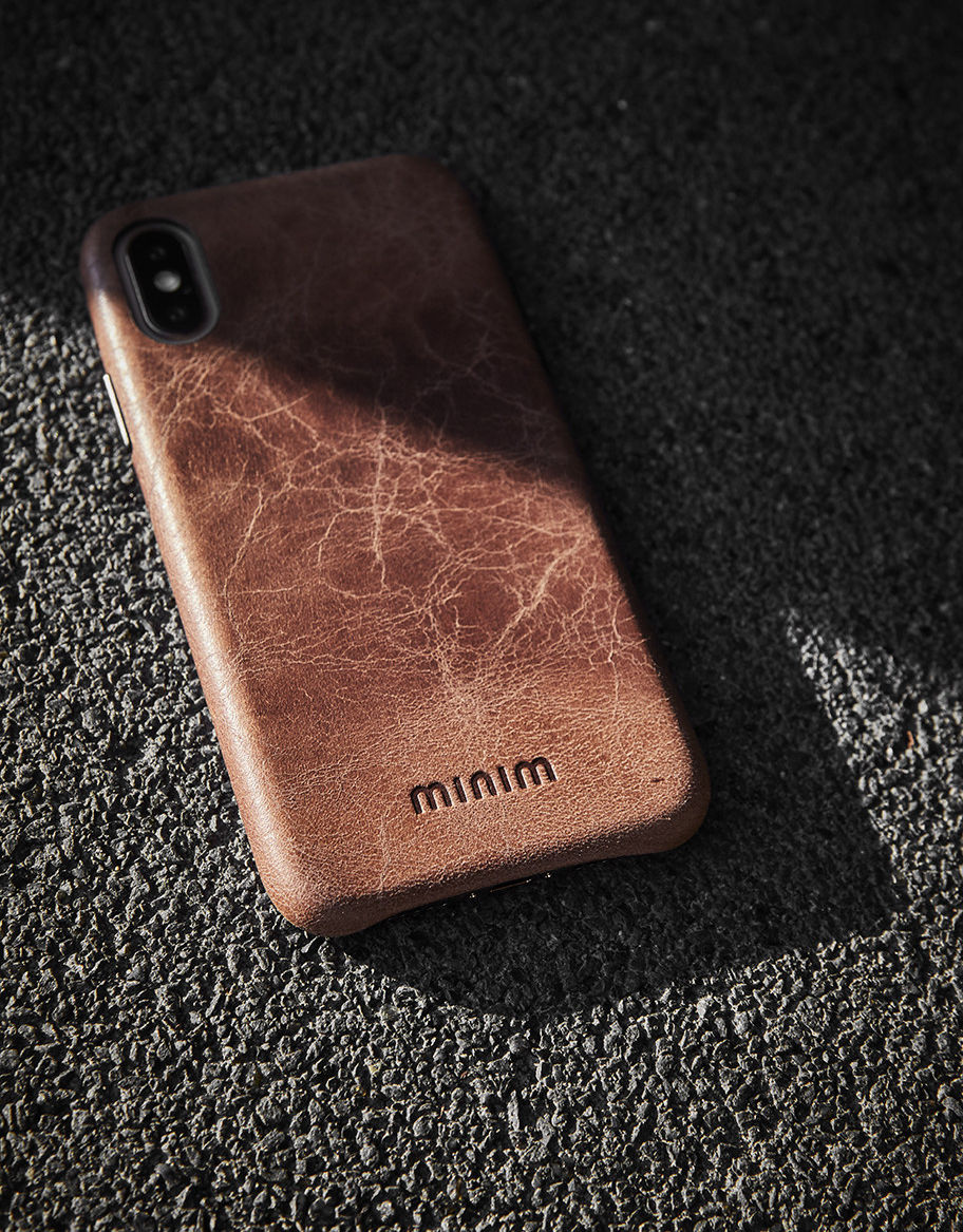 Minim Apple iPhone 12 / 12 Pro Hoesje Back Cover Echt Leer Cognac afbeelding 7