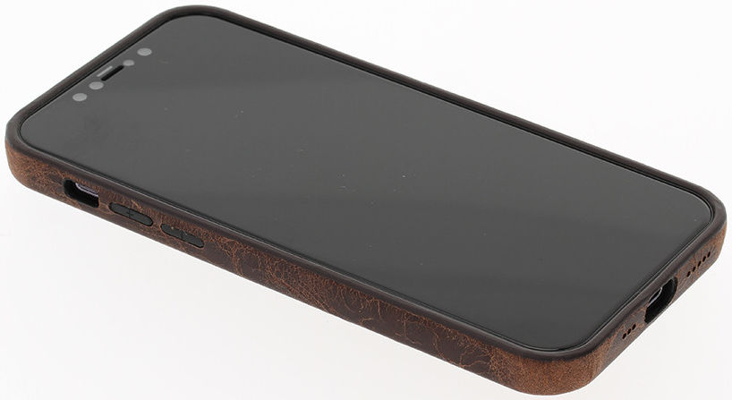 Minim Apple iPhone 12 / 12 Pro Hoesje Back Cover Echt Leer Bruin afbeelding 13