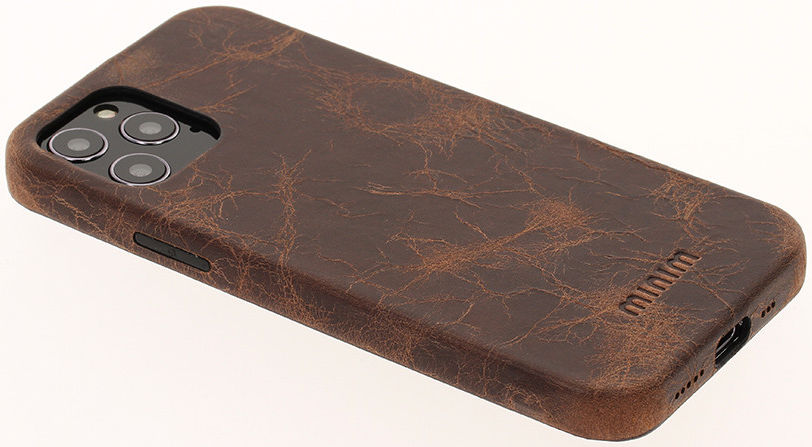 Minim Apple iPhone 12 / 12 Pro Hoesje Back Cover Echt Leer Bruin afbeelding 12