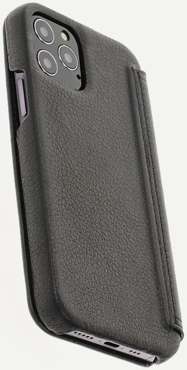 Minim Apple iPhone 12 / 12 Pro Hoesje Echt Leer Book Case Zwart afbeelding 9