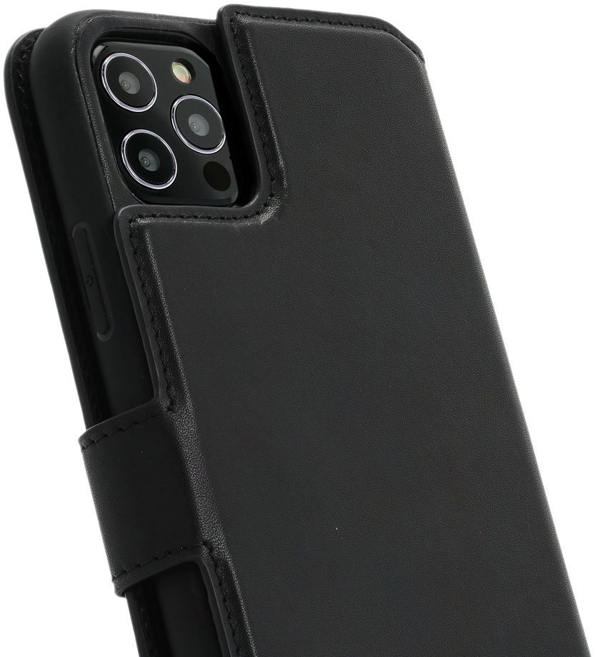 Minim 2-in-1 iPhone 12/12 Pro Hoesje Book Case en Back Cover Zwart afbeelding 2