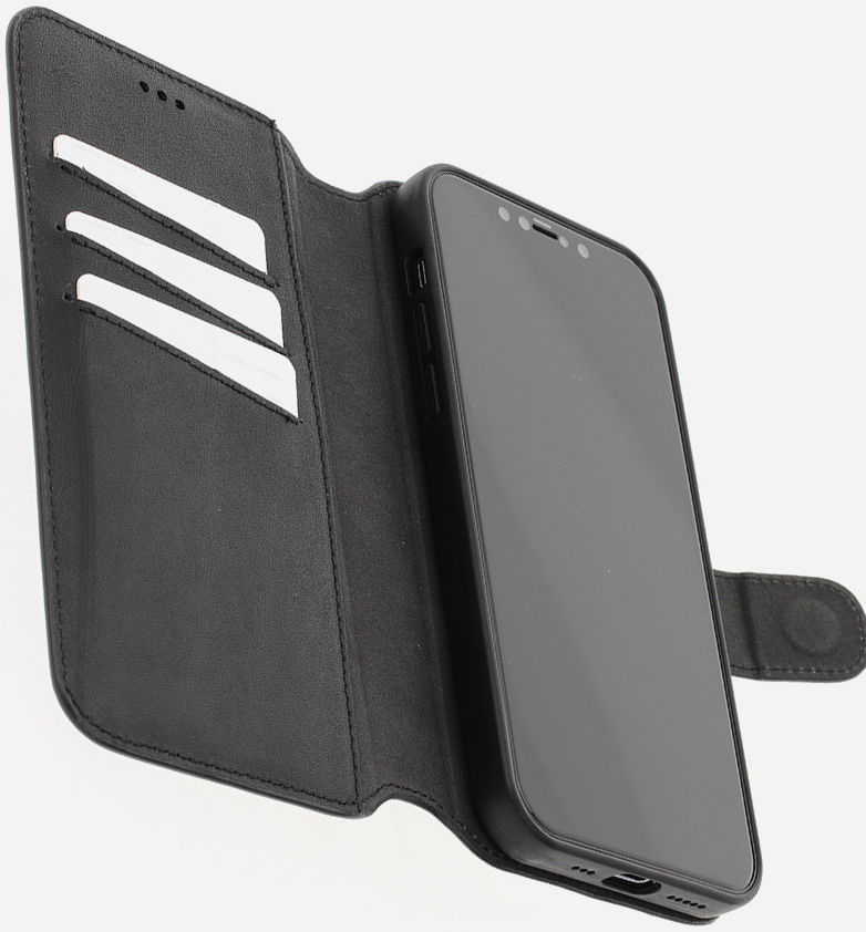 Minim 2-in-1 iPhone 12/12 Pro Hoesje Book Case en Back Cover Zwart afbeelding 3