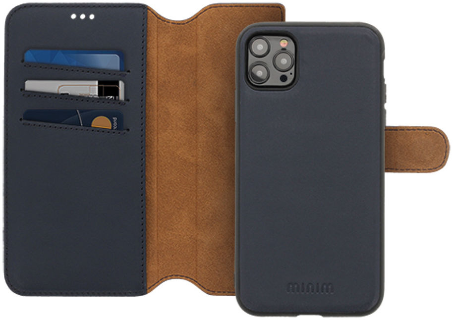 Minim 2-in-1 iPhone 12/12 Pro Hoesje Book Case en Back Cover Blauw afbeelding 1