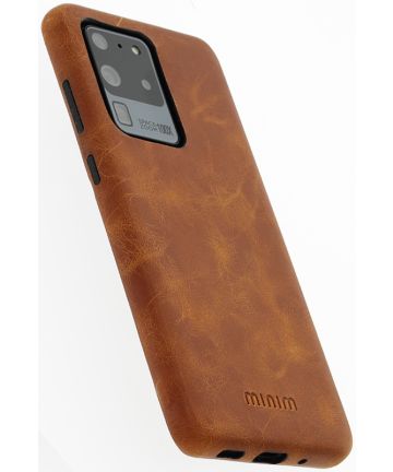 Minim Samsung Galaxy S20 Ultra Hoesje Back Cover Hoesje Cognac Hoesjes