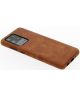 Minim Samsung Galaxy S20 Ultra Hoesje Back Cover Hoesje Cognac