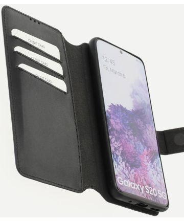 Minim 2-in-1 Samsung Galaxy S20 Hoesje Book Case en Back Cover Zwart Hoesjes