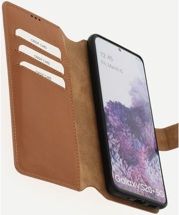 Minim 2-in-1 Samsung S20 Plus Hoesje Book Case en Back Cover Bruin Hoesjes