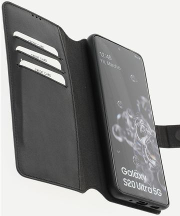 Minim 2-in-1 Samsung S20 Ultra Hoesje Book Case en Back Cover Zwart Hoesjes