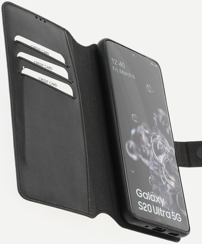 Minim 2-in-1 Samsung S20 Ultra Hoesje Book Case en Back Cover Zwart afbeelding 1