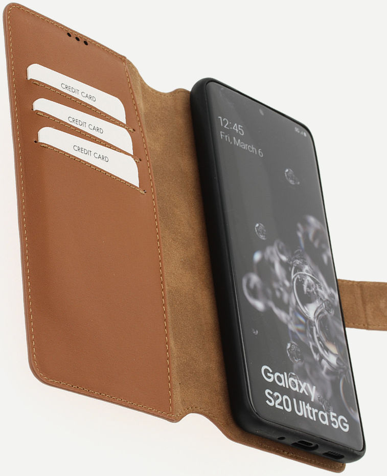 Minim 2-in-1 Samsung S20 Ultra Hoesje Book Case en Back Cover Bruin afbeelding 1
