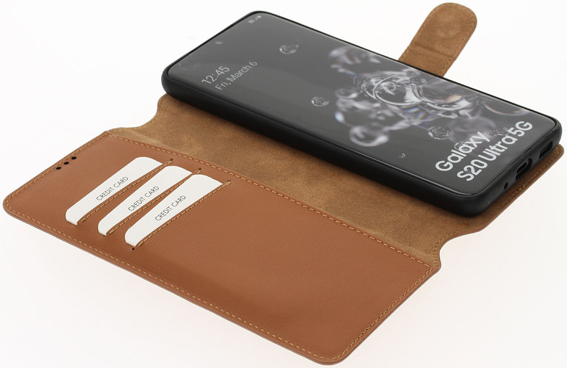 Minim 2-in-1 Samsung S20 Ultra Hoesje Book Case en Back Cover Bruin afbeelding 2