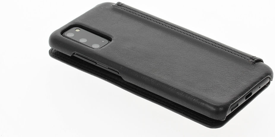 Minim Samsung Galaxy S20 Hoesje Echt Leer Book Case Zwart afbeelding 8