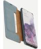 Minim Samsung Galaxy S20 Hoesje Echt Leer Book Case Blauw