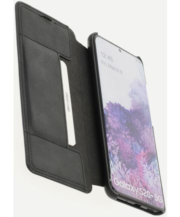 Minim Samsung Galaxy S20 Plus Hoesje Echt Leer Book Case Zwart Hoesjes