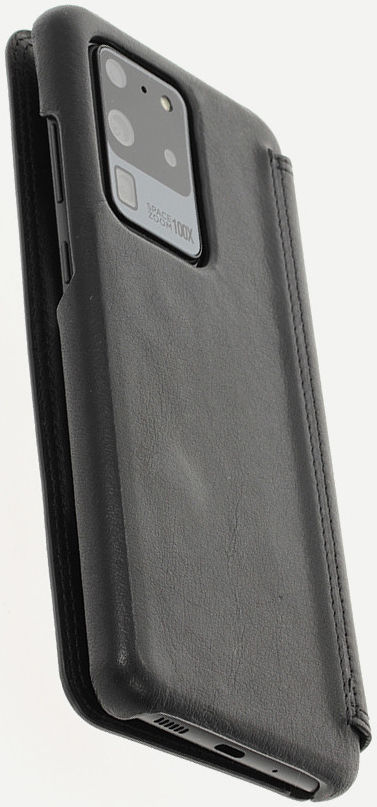 Minim Samsung Galaxy S20 Ultra Hoesje Echt Leer Book Case Zwart afbeelding 9