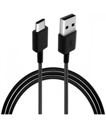 Originele Samsung USB-A naar USB-C Kabel 0.8 Meter Zwart Kabels