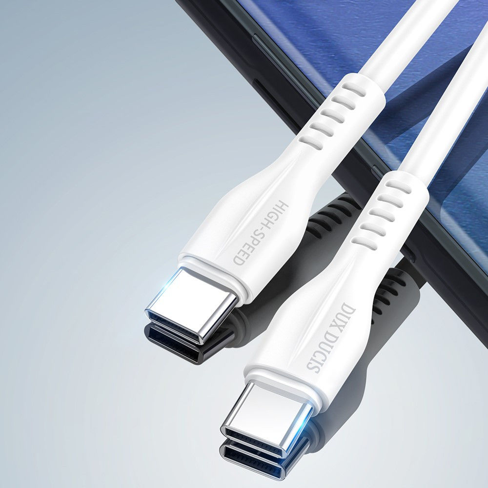 Dux Ducis 60W USB-C naar USB-C Fast Charge Oplaad Kabel 1 Meter Wit afbeelding 3