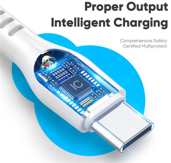 Dux Ducis 60W USB-C naar USB-C Fast Charge Oplaad Kabel 1 Meter Wit afbeelding 7
