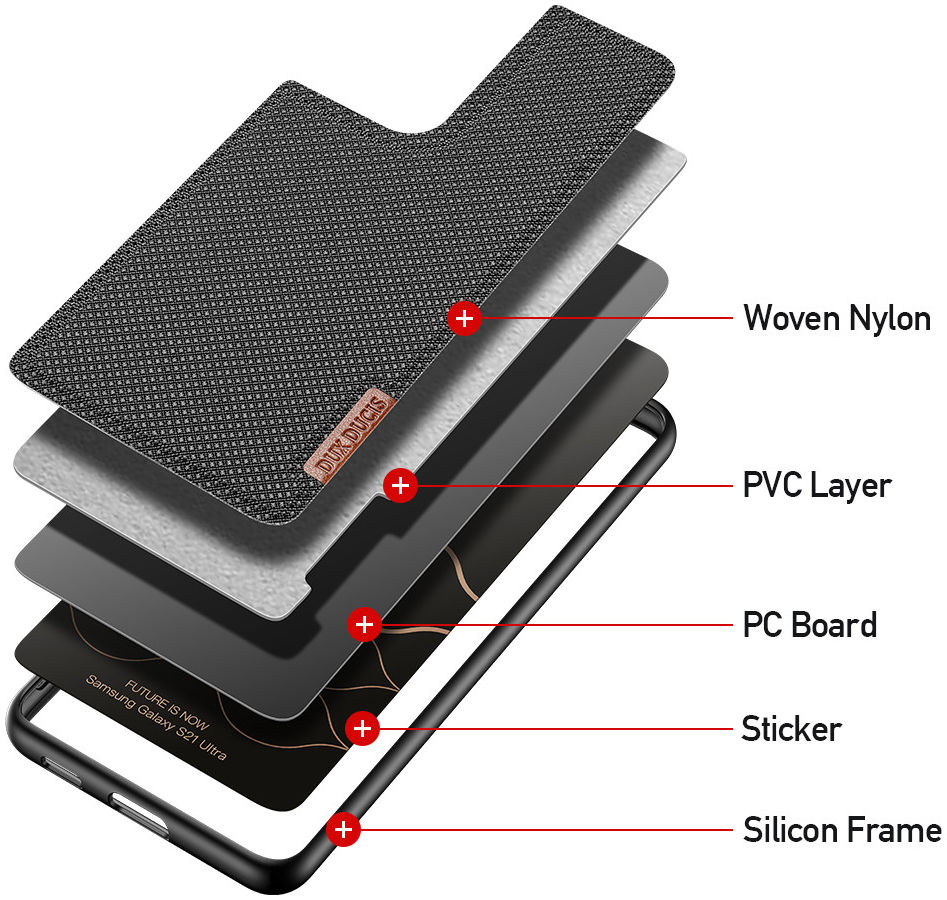 Dux Ducis Fino Series Samsung Galaxy S21 Ultra Hoesje Back Cover Zwart afbeelding 4