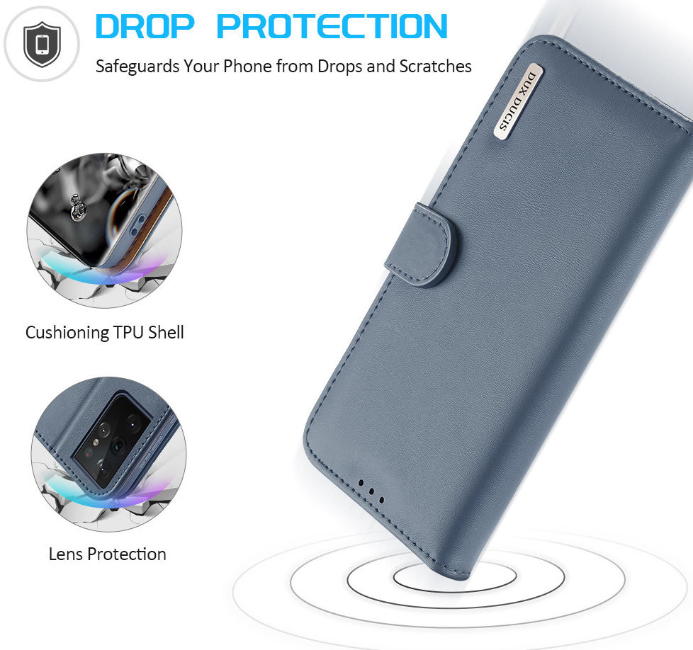 Dux Ducis Hivo Series Samsung Galaxy S21 Ultra Hoesje Book Case Blauw afbeelding 3